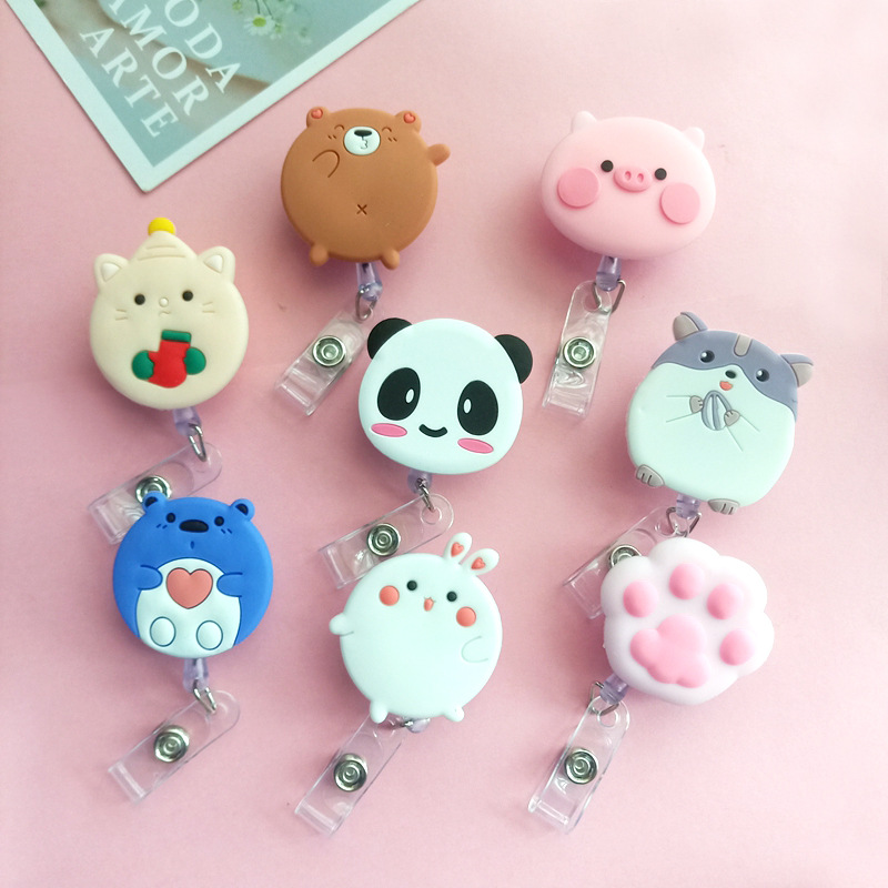 Kawaii Tech Accessories - Cartoon Panda Criceto Gatto Badge Reel